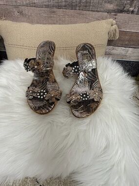 Dezario Metallaic Embellished Wedge Slide 38